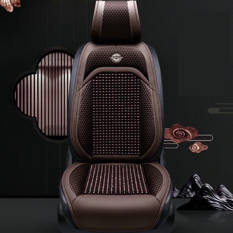 SALE Tựa lưng lót ghế hạt gỗ chống nóng, trượt và massage cao cấp dùng được cho ô tô, xe hơi, văn phòng xe khách, xe tải
