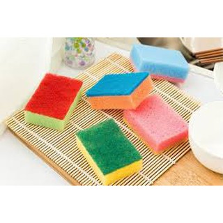 Miếng giẻ rửa bát cọ nồi hạt mài bé đa năng