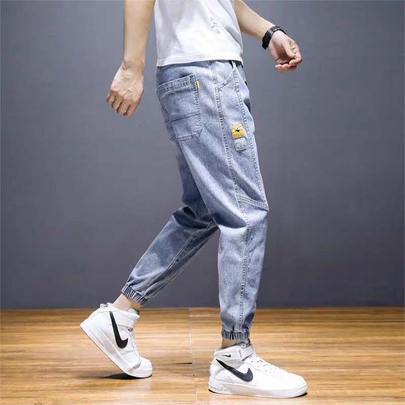 Quần jean jogger nam cạp chun bo gấu, quần bò baggy năng động - OMAN QJ013