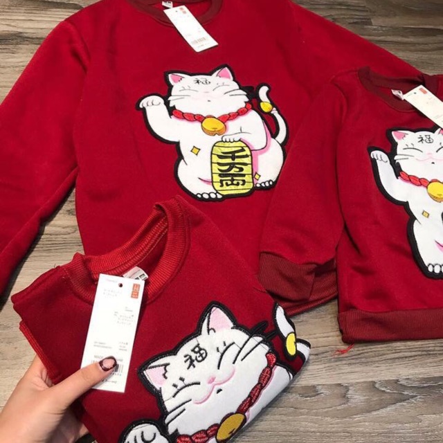 Áo mèo thần tài cho con