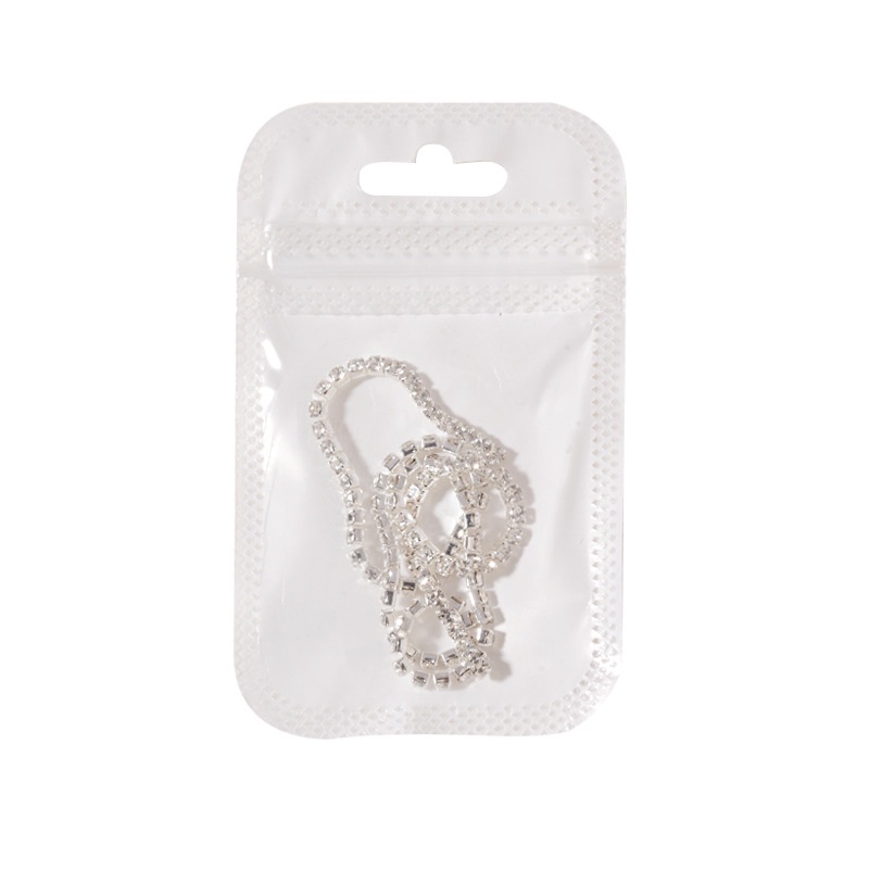 Dây xích kim loại, dây chuỗi ngọc trai dài 25cm bằng kim loại màu vàng / bạc đính móng nghệ thuật