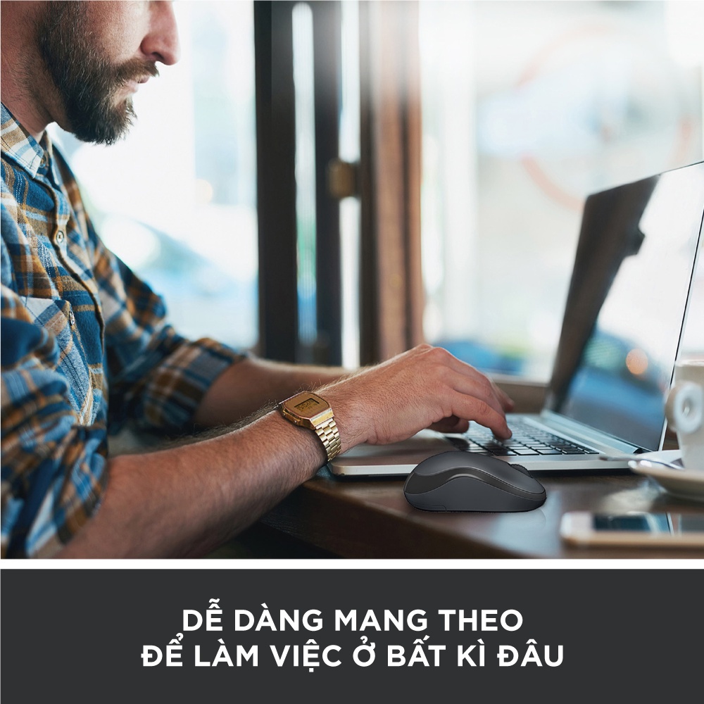 Chuột không dây Logitech M220 M221 Silent - giảm ồn, USB, pin 1.5 năm, phù hợp PC/Laptop NB-M221