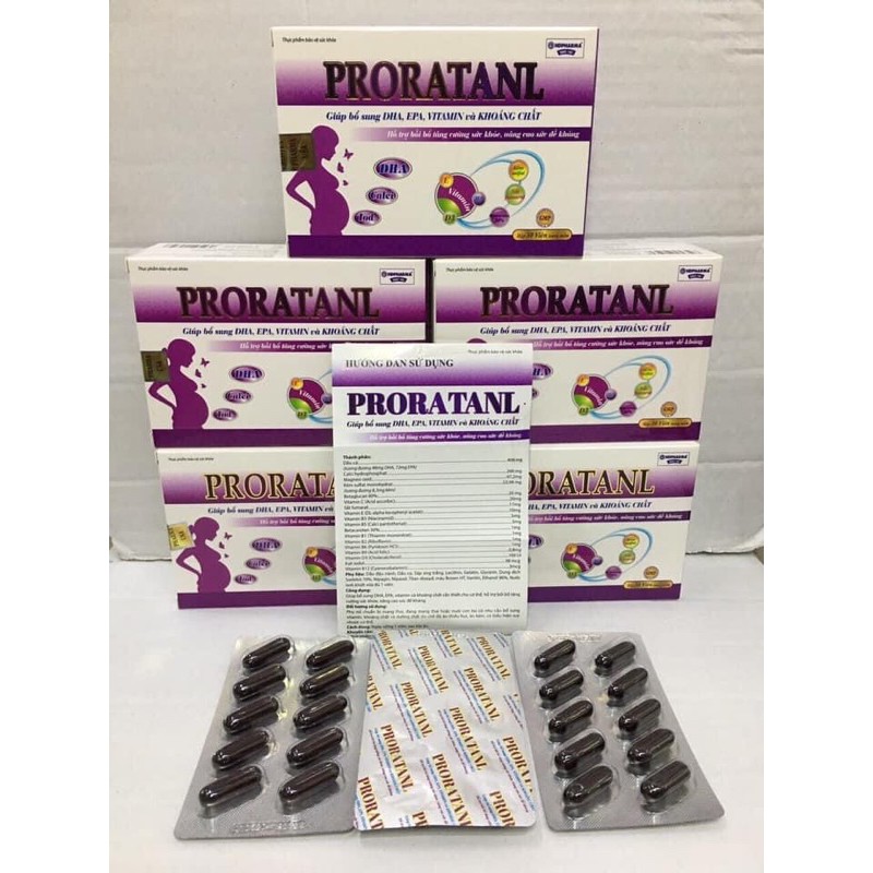 Viên bổ bà bầu Proratanl bổ sung sắt, acid folic, vitamin cho mọi phụ nữ mang thai và cho con bú 30 viên