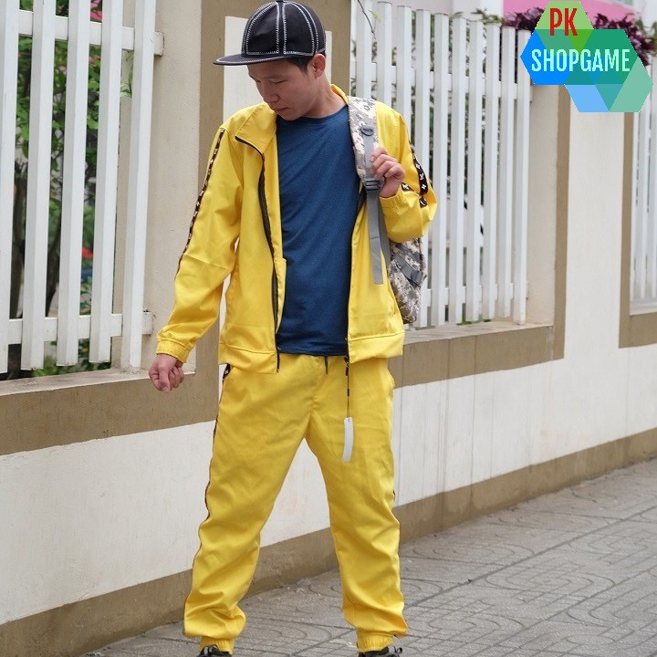 BỘ VÀNG PUBG COSPLAY, PUBG TRACK SUIT BANANA COSPLAY CHẤT NỈ MỀM MẠI ÍT THẤM NƯỚC - PK SHOP GAME