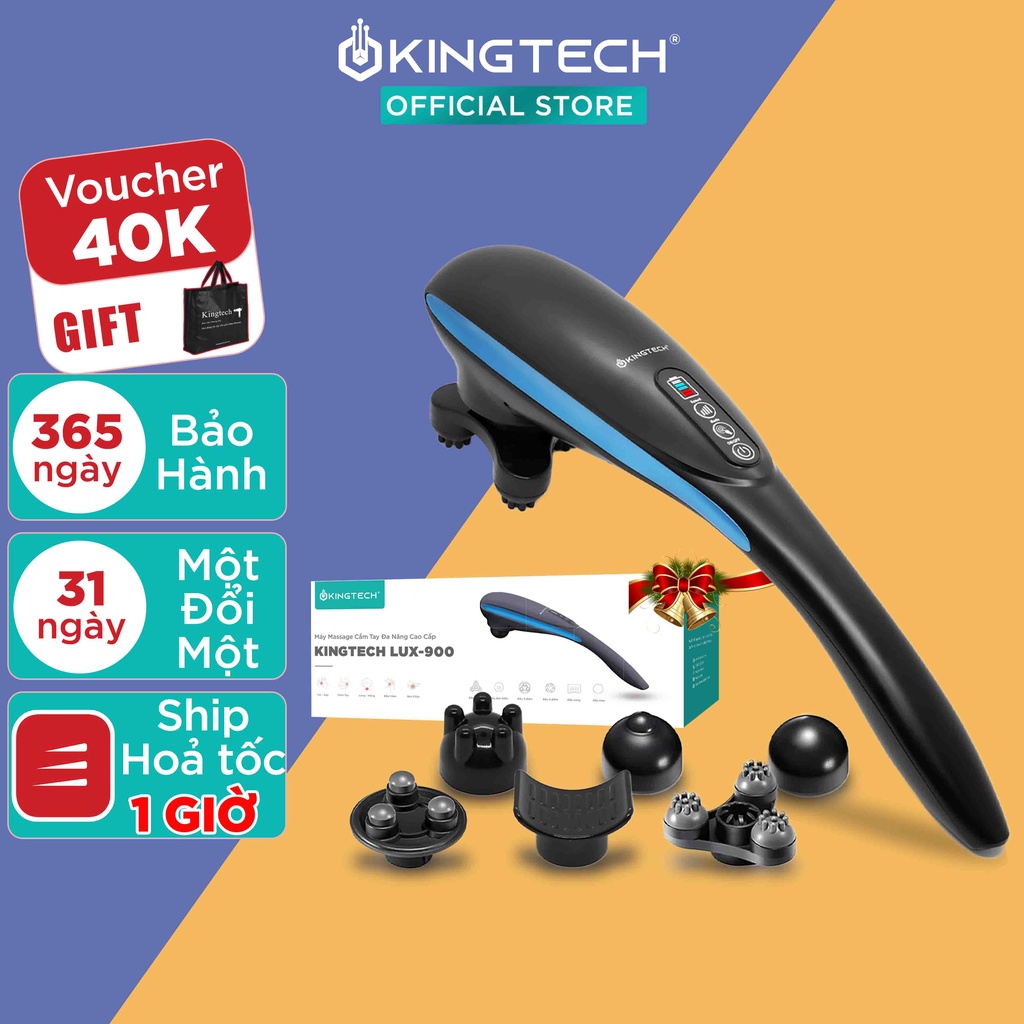 Máy Massage Cầm Tay Đa Năng Cao Cấp KINGTECH LUX-900 - Mát Xa Toàn Thân, Chuyên Sâu Cho Lưng, Cổ, Vai, Gáy Cánh Tay