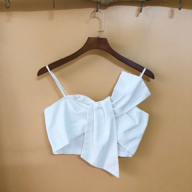 Croptop nơ độc lạ- Vải Linen