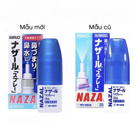 Xịt thông mũi nghẹt mũi và sổ mũi Sato Nazal 30mL