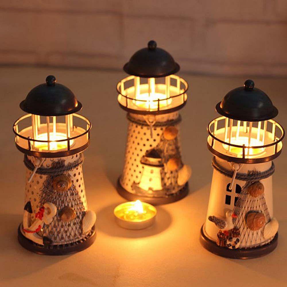 Chân Nến Đứng Hình Ngọn Hải Đăng Phong Cách Vintage Sáng Tạo Trang Trí Nhà Cửa