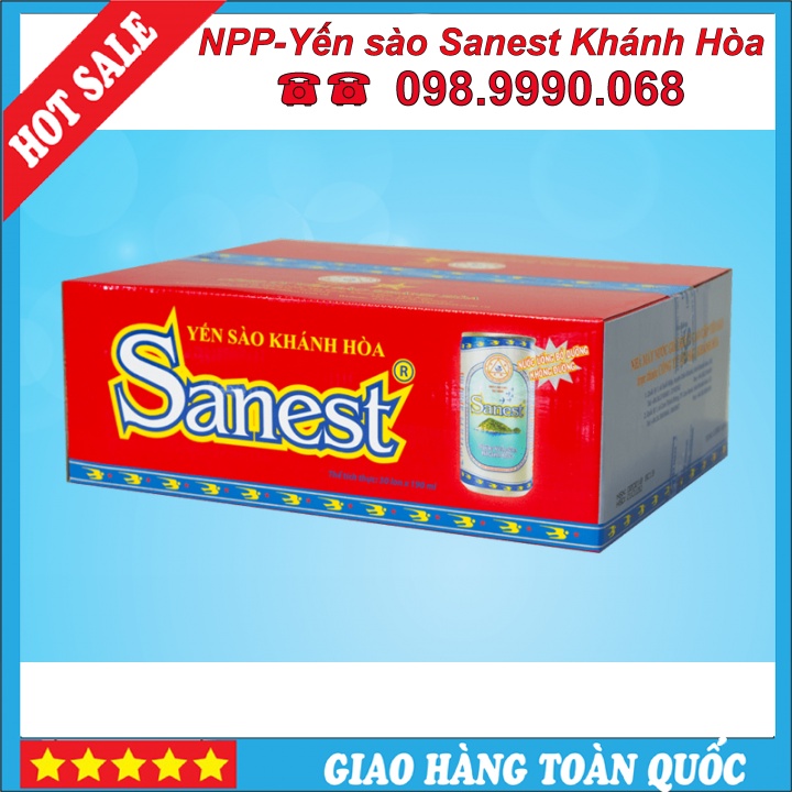 Nước Yến Sào Khánh Hòa Sanest Lon 190Ml🍓GIÁ RẺ🍓Thùng 30 Lon ( Kiêng) - 003T30