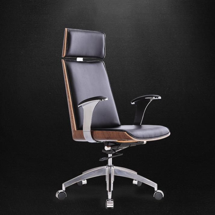 Ghế giám đốc bọc da Pu cao cấp Ghế xoay văn phòng Ghê văn phòng Chân sắt bằng thép không rỉ - (Loại có tay) | BigBuy360 - bigbuy360.vn