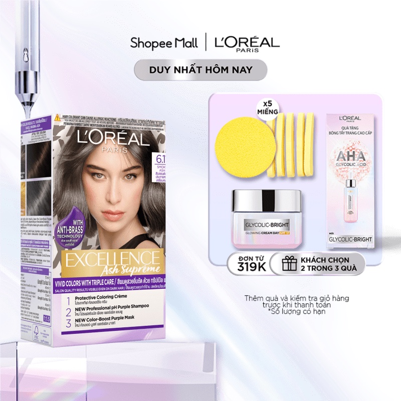 Kem nhuộm dưỡng tóc sâu L'Oreal Paris Excellence Fashion 172ml với tông màu thời trang