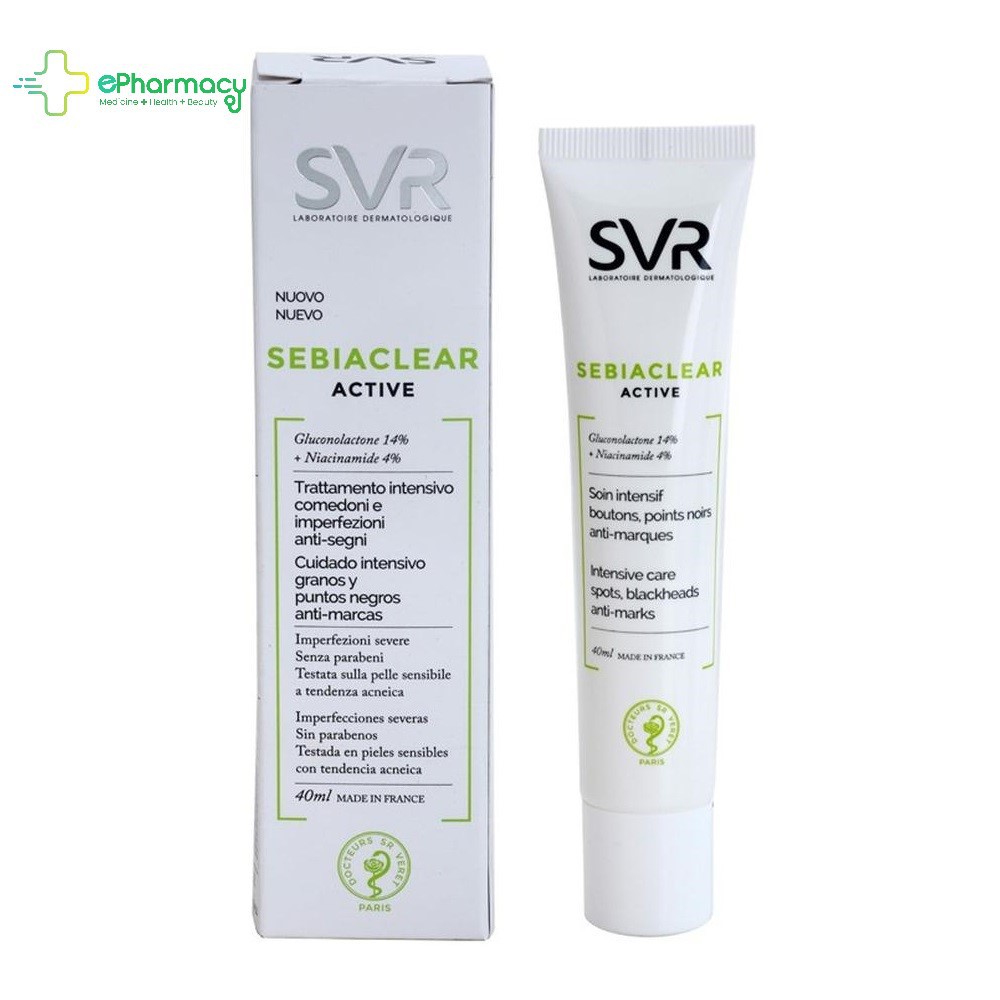 SVR Sebiaclear Active Cream - Kem Dưỡng SVR Active giảm mụn, giảm dầu nhờn cho da 40ml