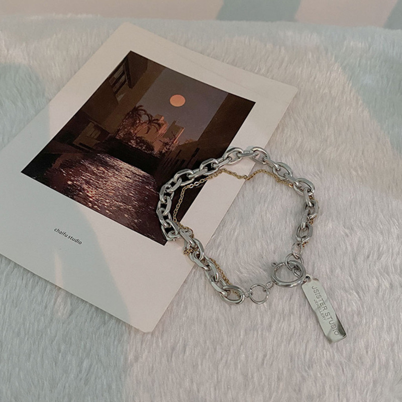 Vòng Tay Bằng Thép Titan Họa Tiết Chữ 23541 Độc Đáo Thời Trang