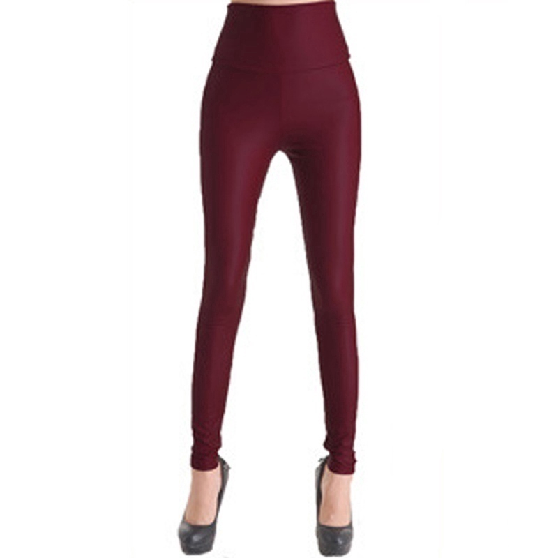 Quần legging giả da lưng cao quyến rũ cho nữ