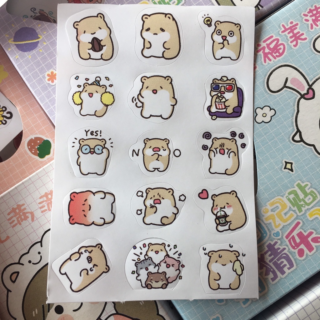 nhãn dán cho bé hình dán cute,Ticker dán tay hay sổ đi học cho bé rất đáng yêu_Binbonkids