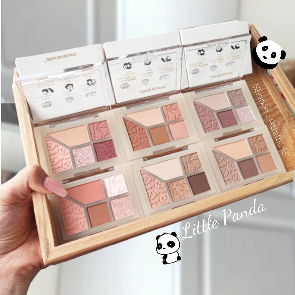Bảng Phấn Mắt 5 Ô Gấu Panda COLOR SCHOOL Love Bamboo CS033