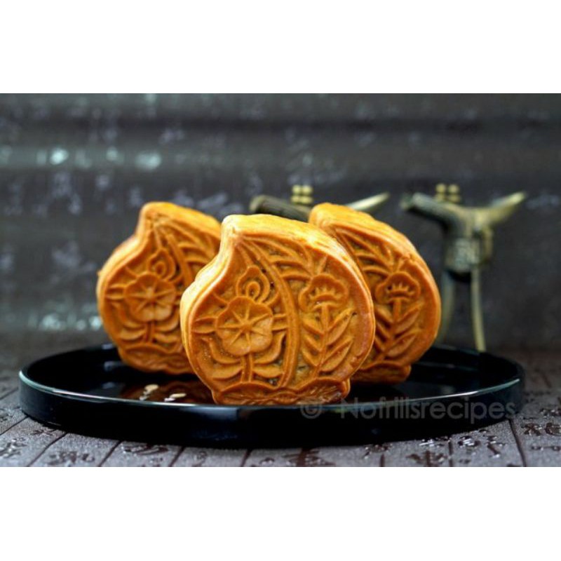 Khuôn trung thu lò xo 4 mặt quả đào 50g