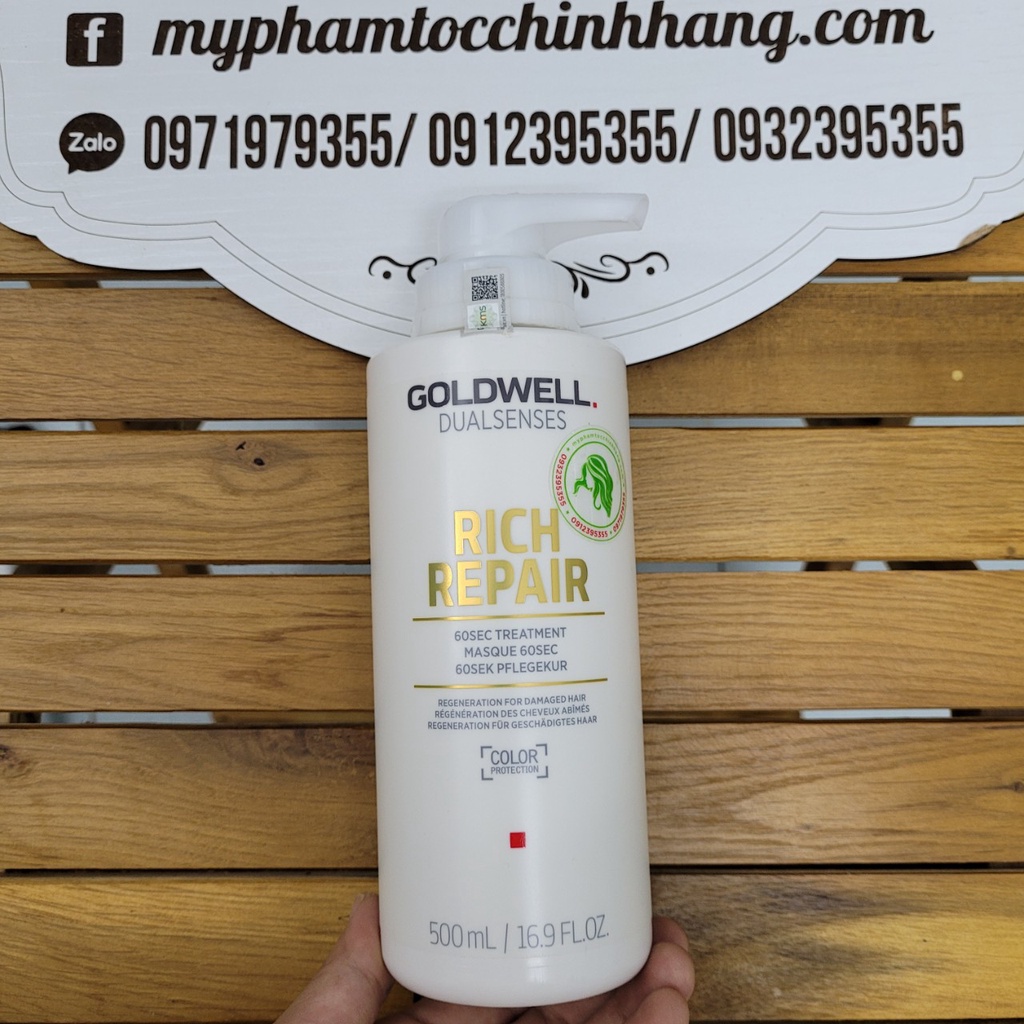 DẦU HẤP TÓC GOLDWELL 60S RICH REPAIR/ SMOOTH/ COLOR EXTRA RICH 500ML