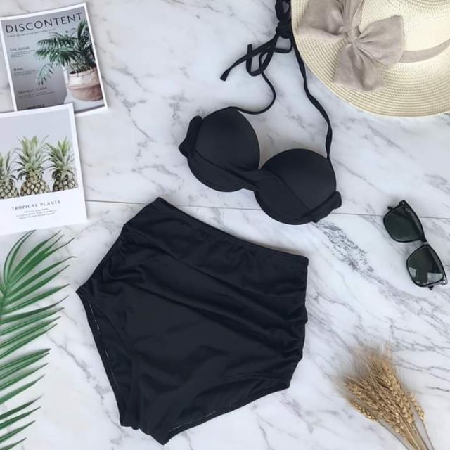 Bikini cạp cao xanh rêu nâng ngực | BigBuy360 - bigbuy360.vn