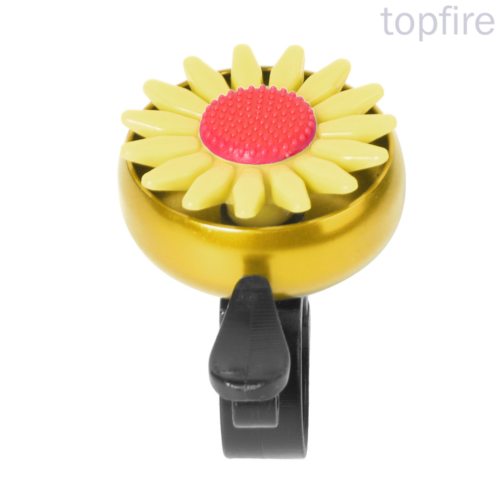 TOpfire Bike Small Bell Iron Plastic Flower Bicycle Bell Smart Decorative Cycling Ring Alarm, Yellow