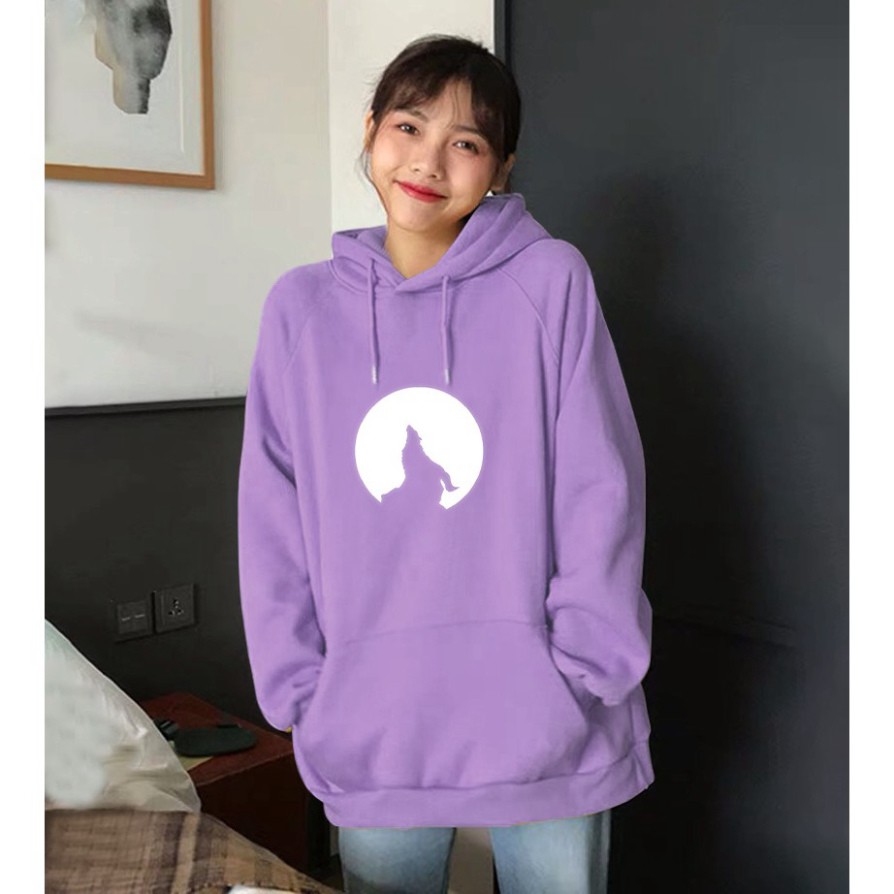 Áo khoác nỉ phản quang unisex cao cấp freesize dưới 75kg màu tím, True Store đảm bảo, KN30