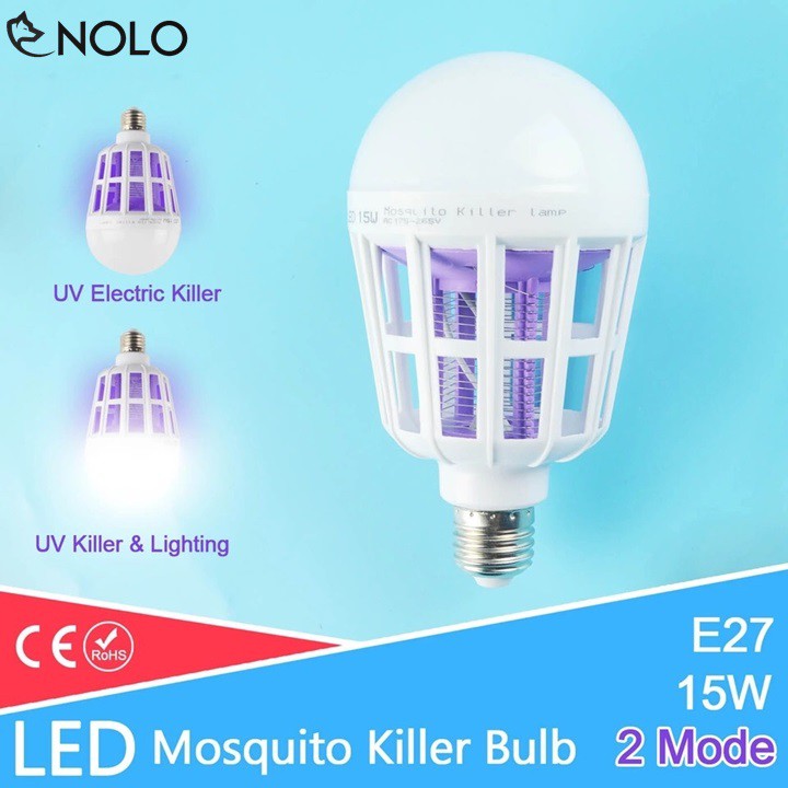 Bóng Đèn Bulb Diệt Muỗi Công Suất 15W Có 2 Chế Độ Đèn Chui E27