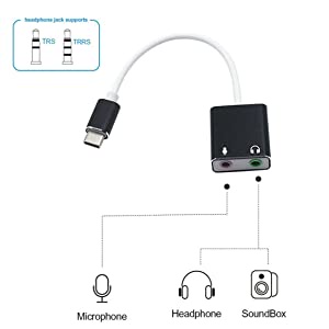 Cáp chuyển đổi USB TYPE-C sang 2 Cổng Audio 3.5 / Cắm là nhận ko cần cài đặt