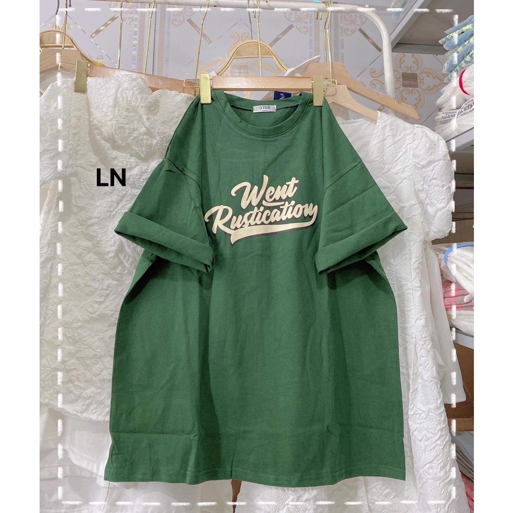 Áo thun nam nữ unisex form thụng rộng tay lỡ,áo phông tum chữ xanh chất cotton màu trắng xanh