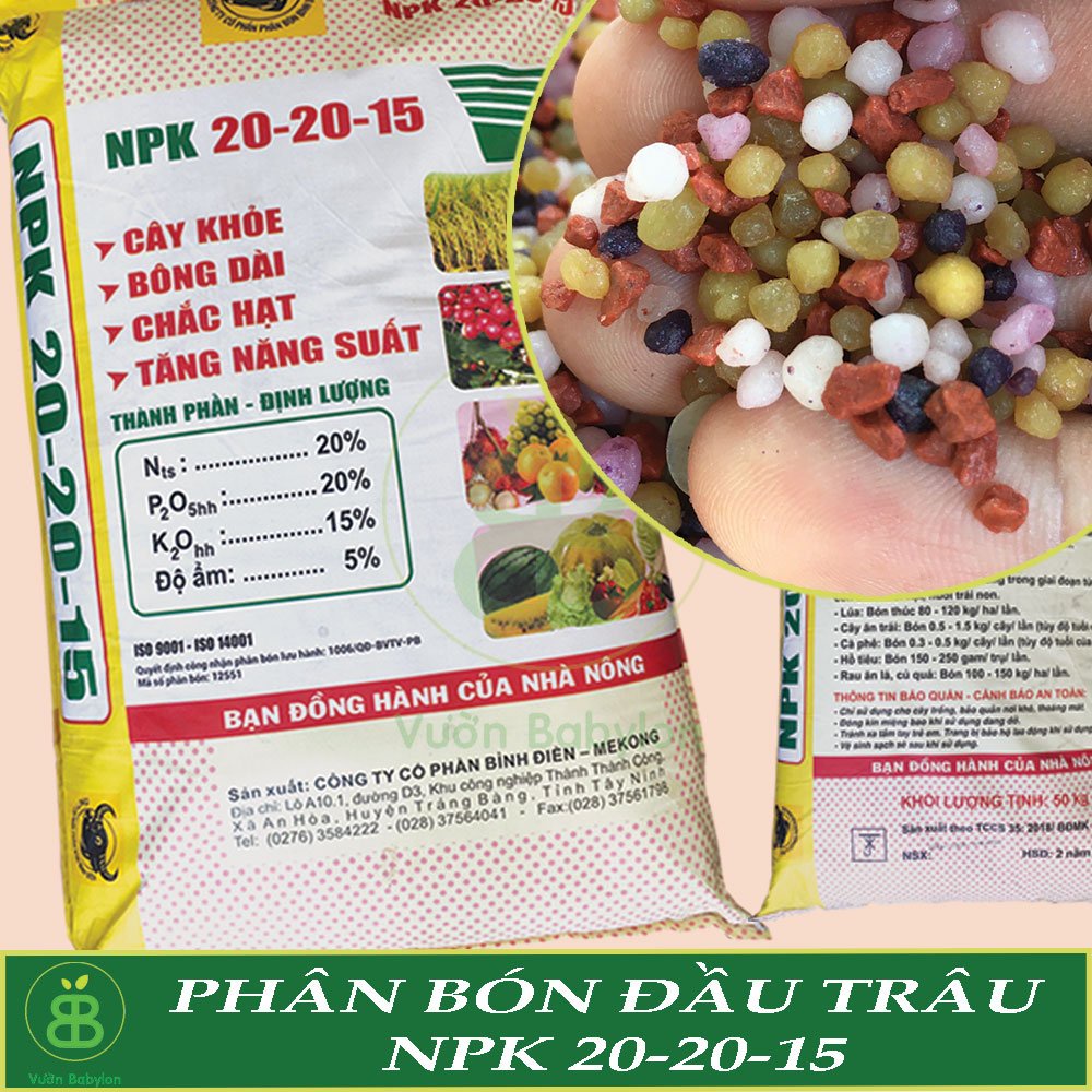 Phân Bón Đầu Trâu NPK 20-20-15 Chuyên Cho Hoa, Cây Cảnh Giúp Cây Ra Hoa, Hoa Đẹp, Lâu Tàn