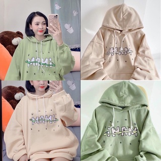ÁO HOODIE 3 MÀU TÍM XANH TRẮNG - NỈ MŨ THÊU CHỮ C