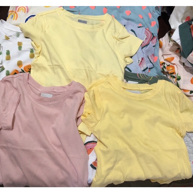 Áo phông trơn ngắn tay kids bé trai / bé gái, áo trẻ em 1-5 year satsunkid