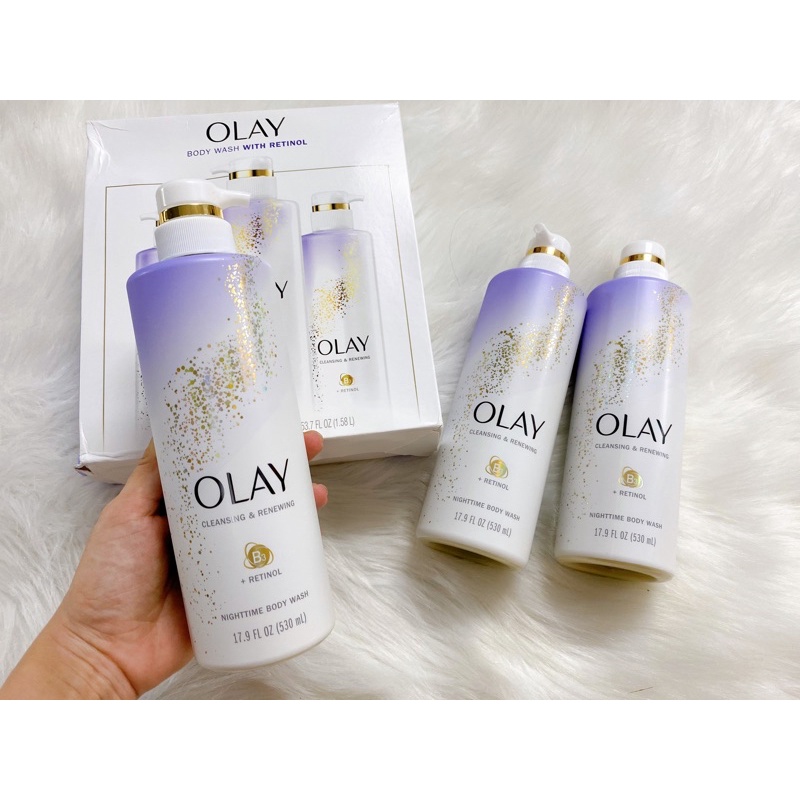 Sữa tắm sáng da trẻ hóa Olay Retinol 530ml.