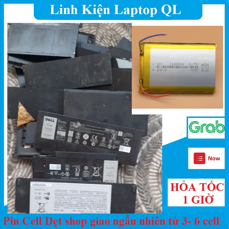 Pin Laptop Cũ ,Hỏng Lấy Cell Pin 18650  Dùng Cho Quạt Tích Điện,Chế Sạc Dự Phòng