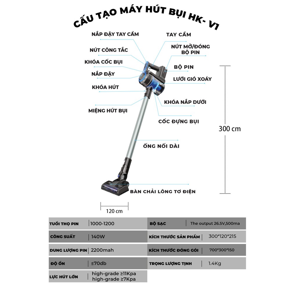 Máy hút bụi cầm tay HAKAWA - HK-V1 - Bảo hành chính hãng 2 năm