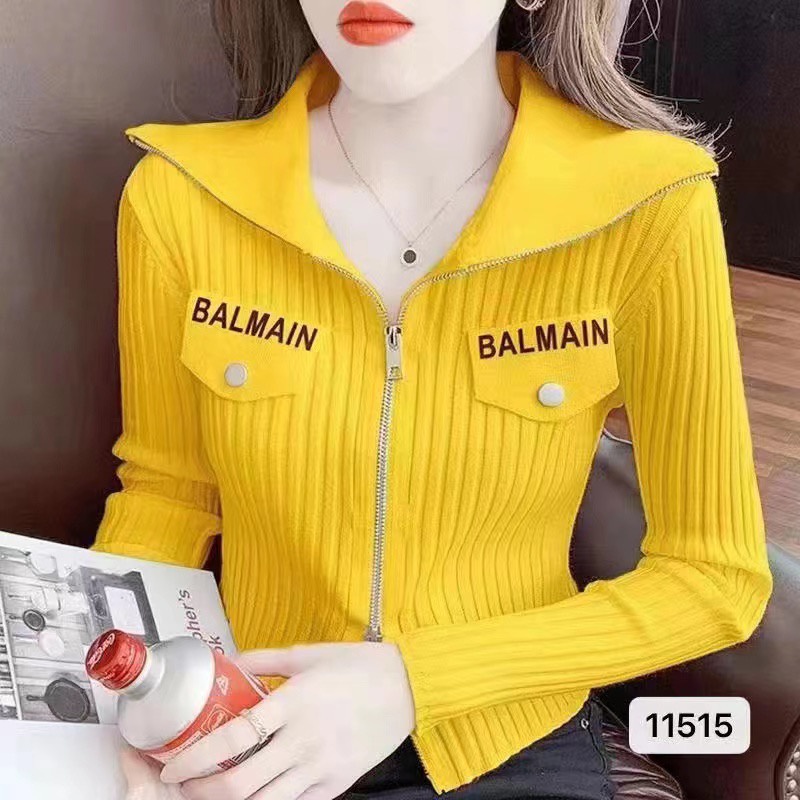 Áo Tay Dài Cổ Cao Có Khóa Kéo Đôi Và Túi In Chữ Thời Trang