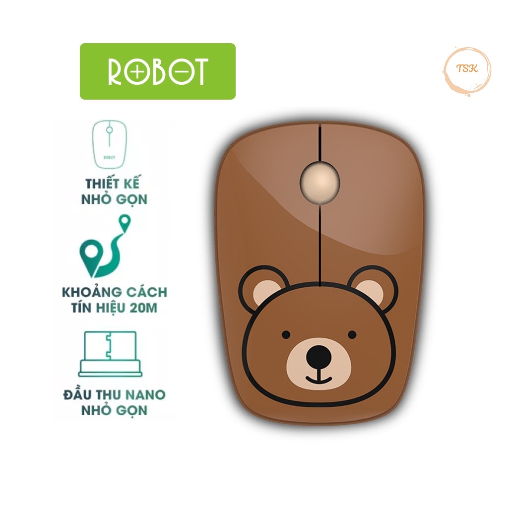 Quang Không Dây 2.4GHz ROBOTM220 Họa Tiết Hoạt Hình Dễ Thương