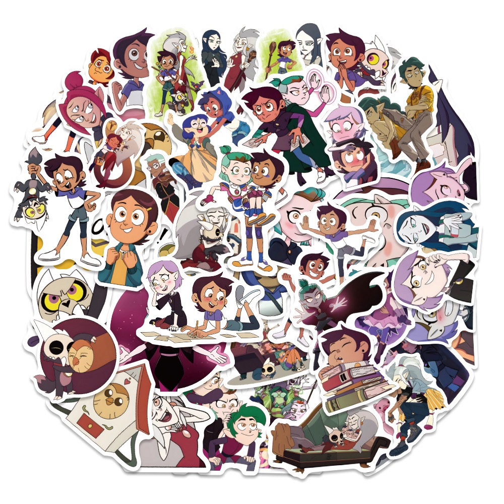 Y&P| Hình Dán Chống Nước The Owl House Phim Hoạt Hình Mũ Bảo Hiểm Máy Tính Xách Tay Hành Lý Dán Thiết Lập, 50 tờ