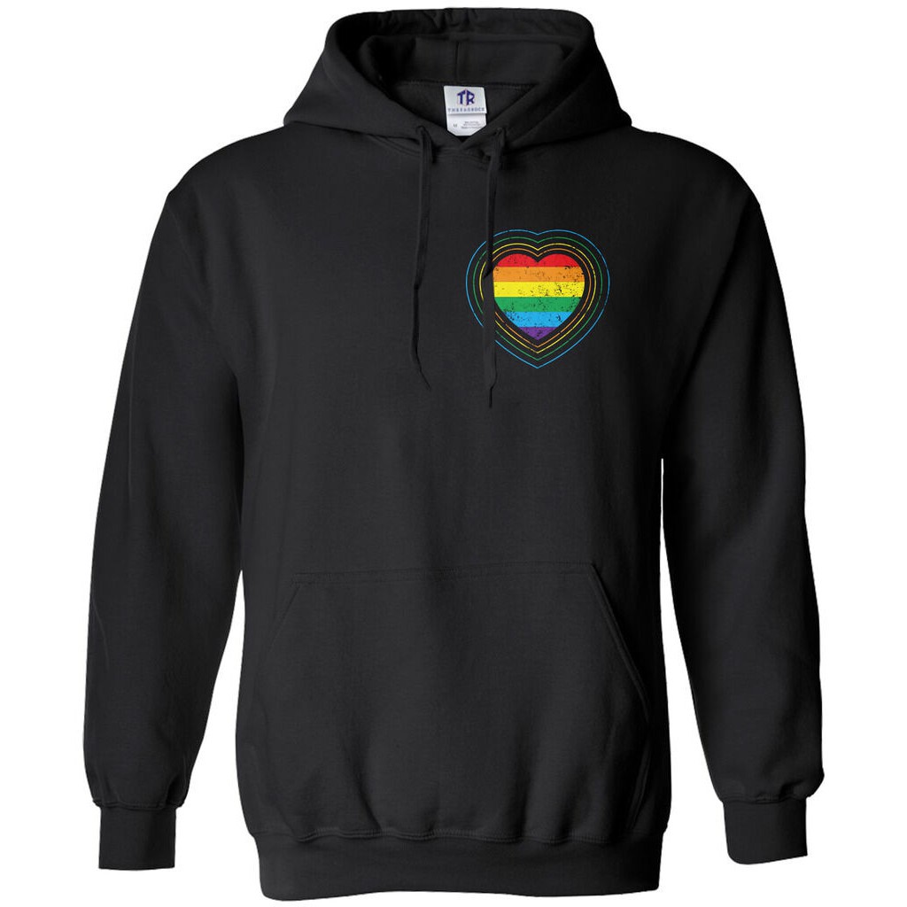 Áo Hoodie In Hình Trái Tim Màu Cầu Vồng Lgbt Thời Trang Cho Nam