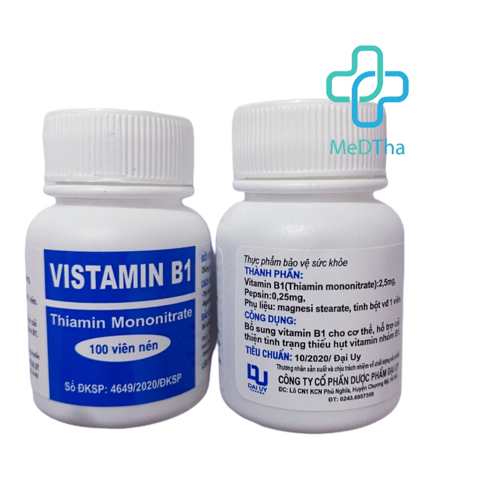 VISTAMIN B1 - Bổ sung Vitamin B1 cho cơ thể, hỗ trợ cải thiện tình trạng thiếu vitamin Dược Đại Uy [Chính hãng]