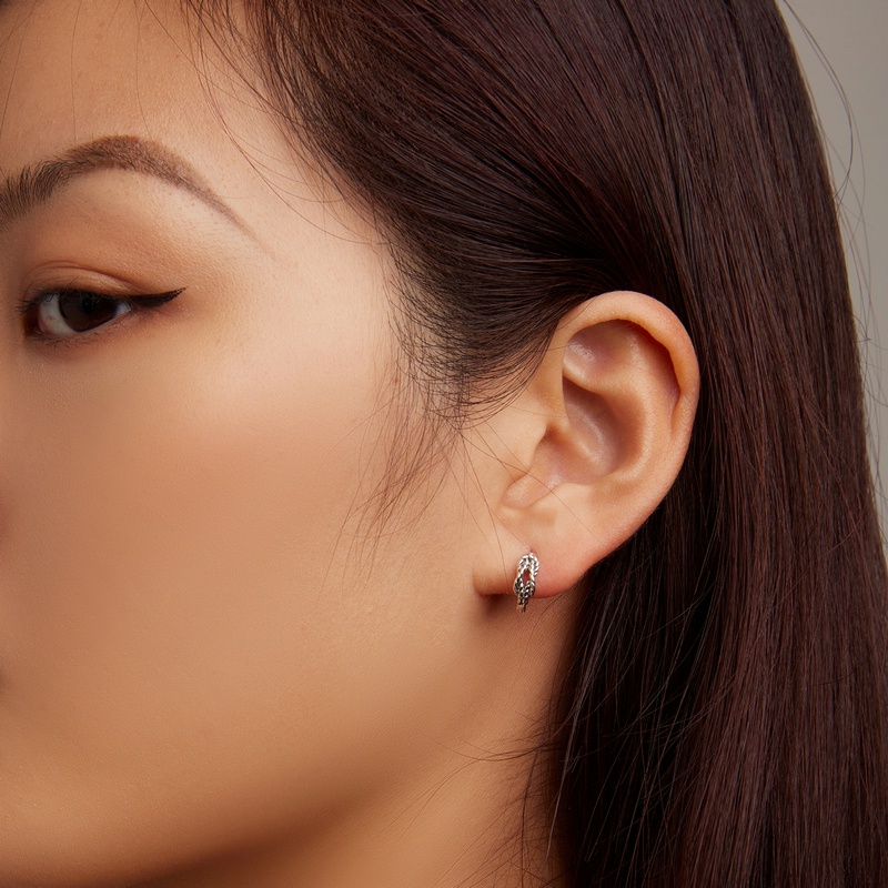 BAMOER Bông Tai bạc 925 DạNg KẹP ThờI Trang Cho Nữ