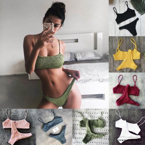 Bộ bikini 2 mảnh sợi vải to nhiều màu sắc độc đáo sang trọng dành cho nữ | BigBuy360 - bigbuy360.vn