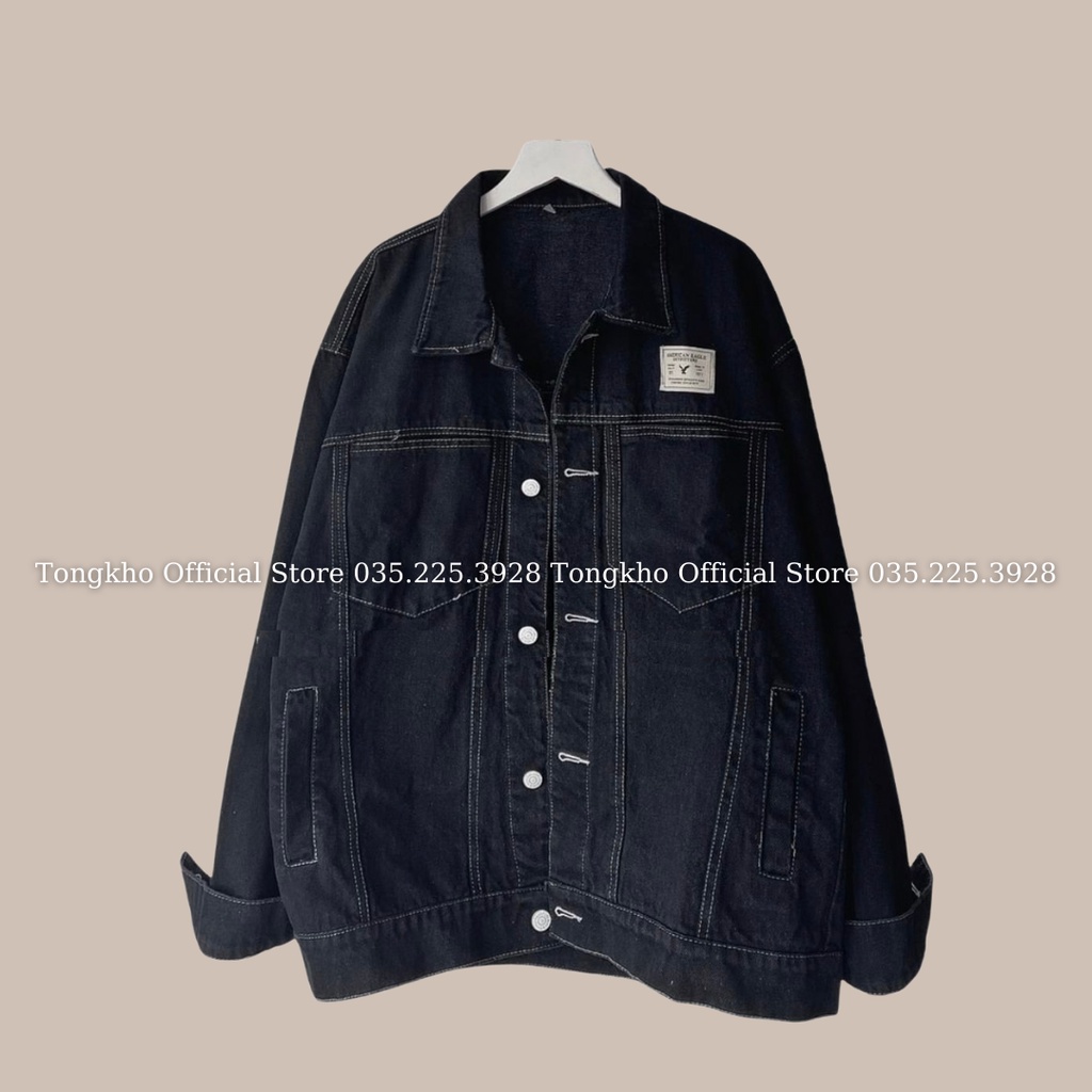 Áo khoác jean nữ BIGSIZE  form rộng túi nắp cao cấp áo khoác jean 361