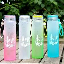 Bình Nước Detox 400 - 480ml Có Quai Xách Tiện Lợi Hello Master - Bình Nước Thủy Tinh
