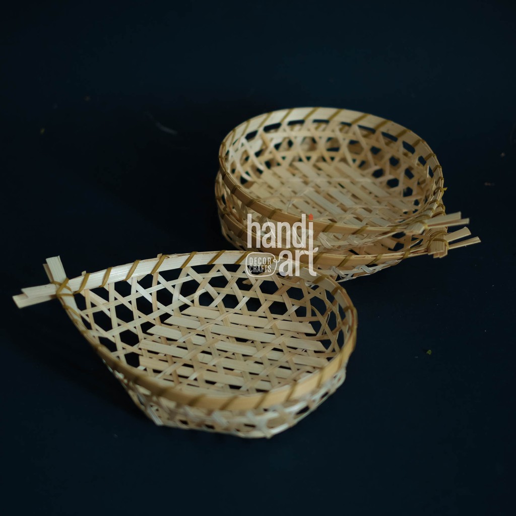 Khay tre đan hình con cá - Khay tre trang trí -  Woven bamboo tray