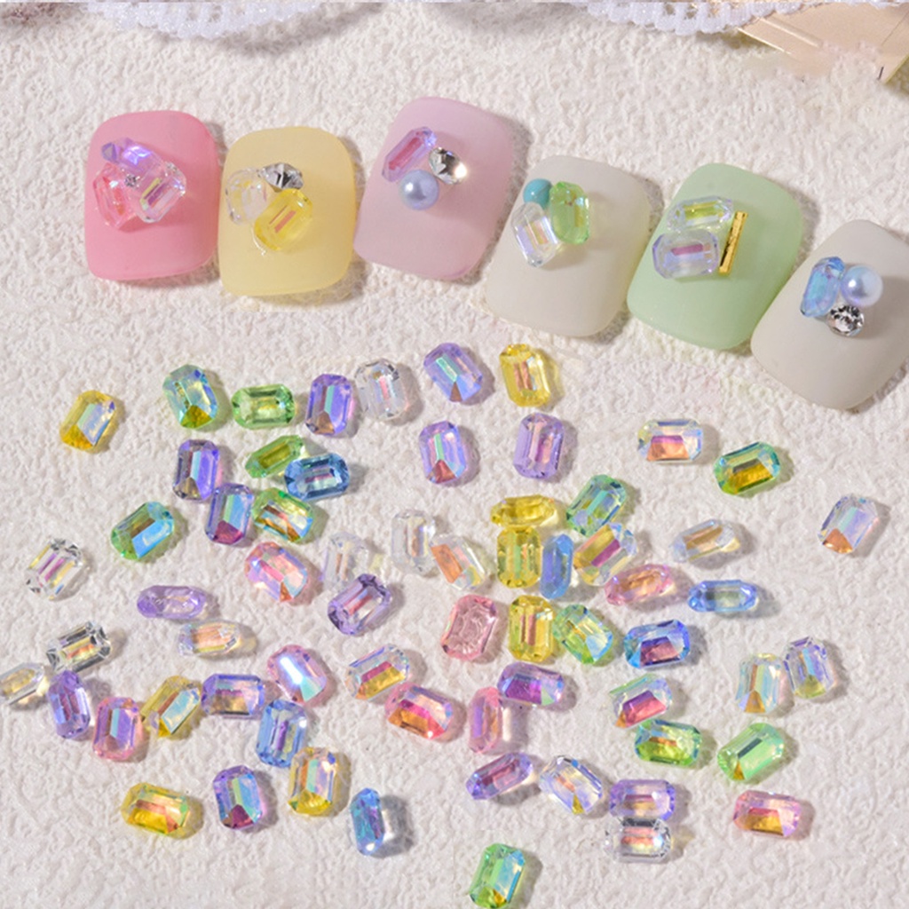 Bộ 100 Phụ Kiện Đá 3D Trang Trí Móng Tay Sau Lưng