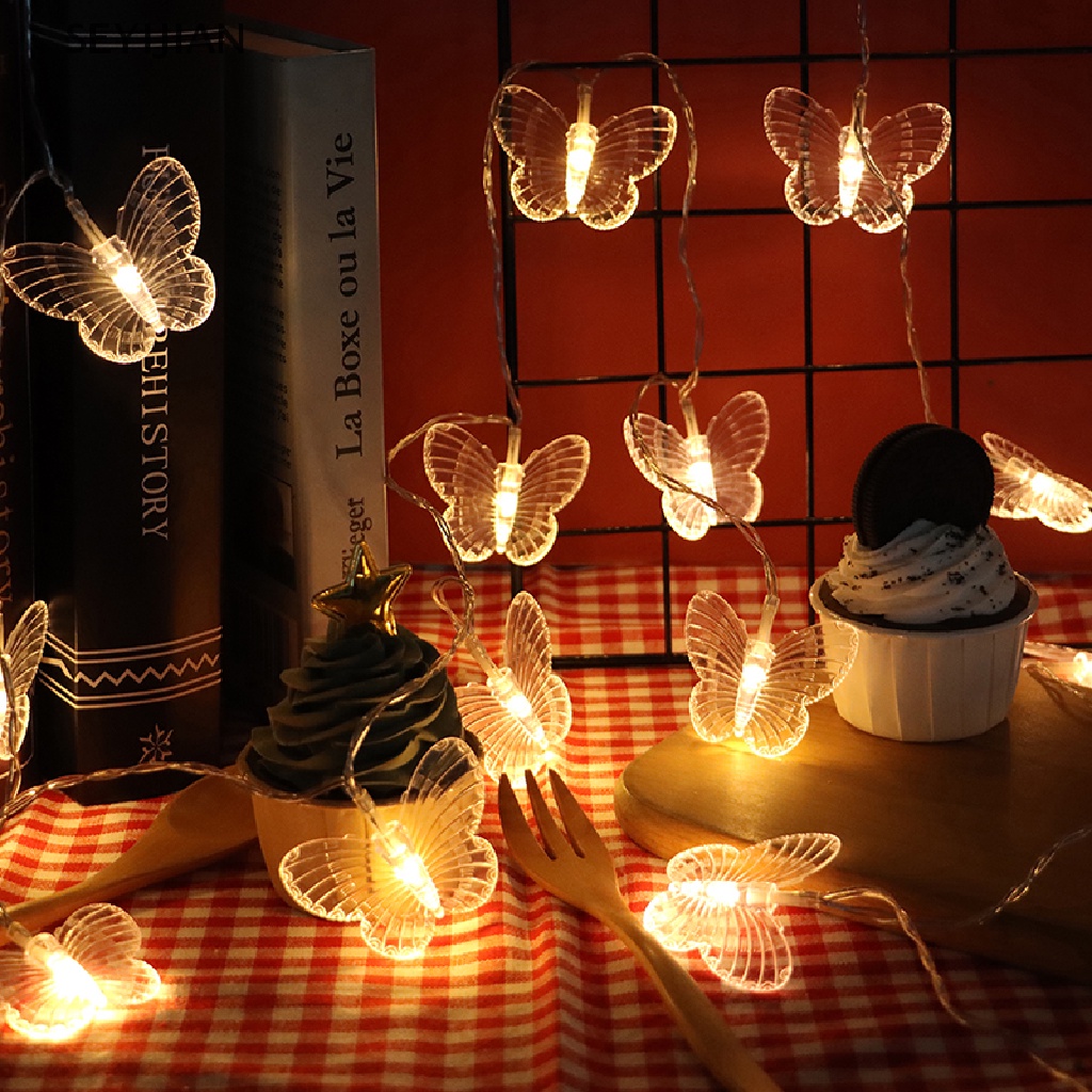 Dây Đèn LED Trang Trí Rèm Cửa Hình Bướm