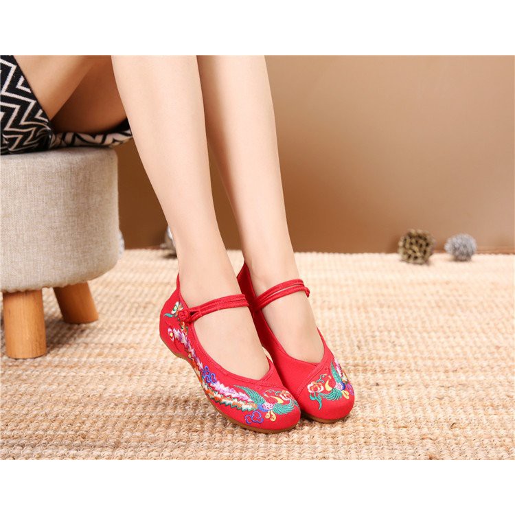 Giày thêu SONG PHƯỢNG giày nữ phong cách cổ trang Trung Quốc cổ đại