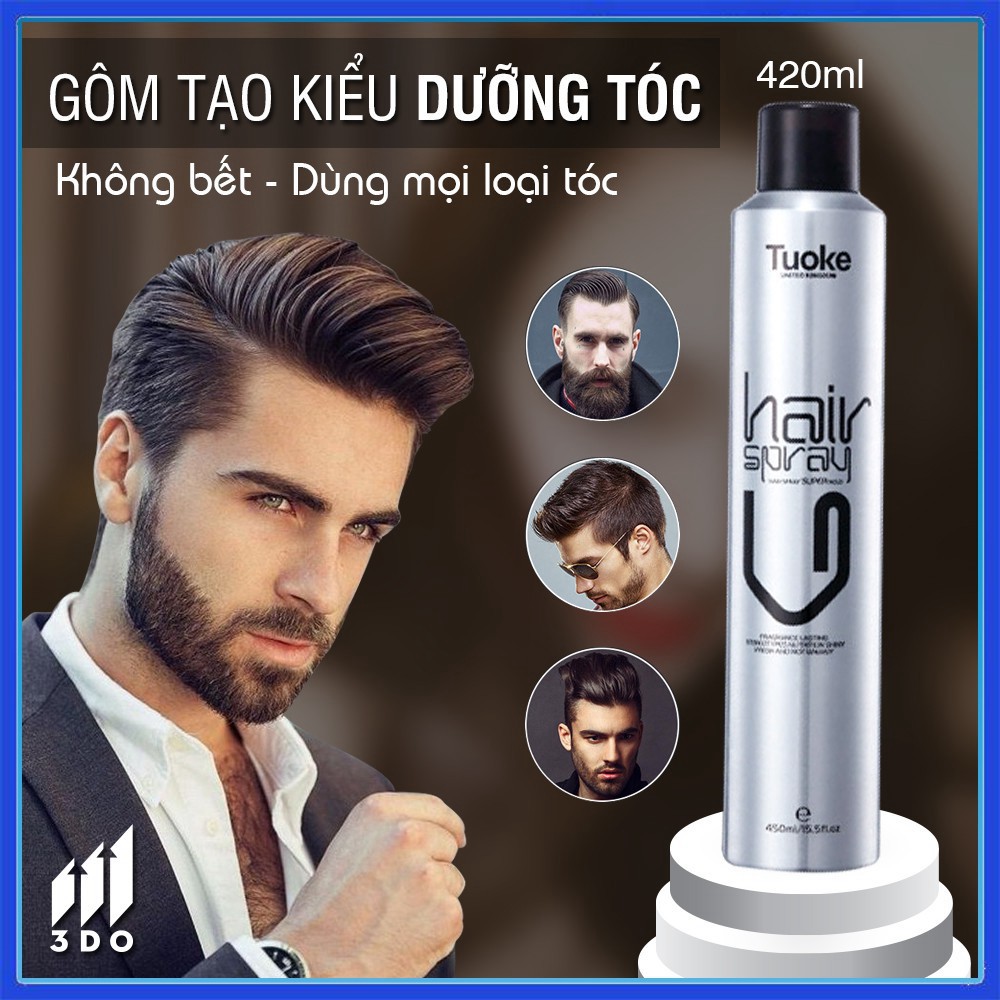 Gôm xịt tóc và sáp vuốt tóc nam chính hãng Tuoke Vikada 3DO giữ nếp tạo kiểu tốt cứng