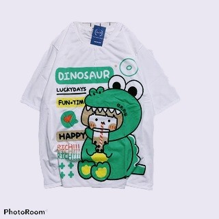 Áo Thun unisex CGKL HAPPY Cartoon Chill Shop chất Cotton form rộng tay lỡ freesize dưới 70kg