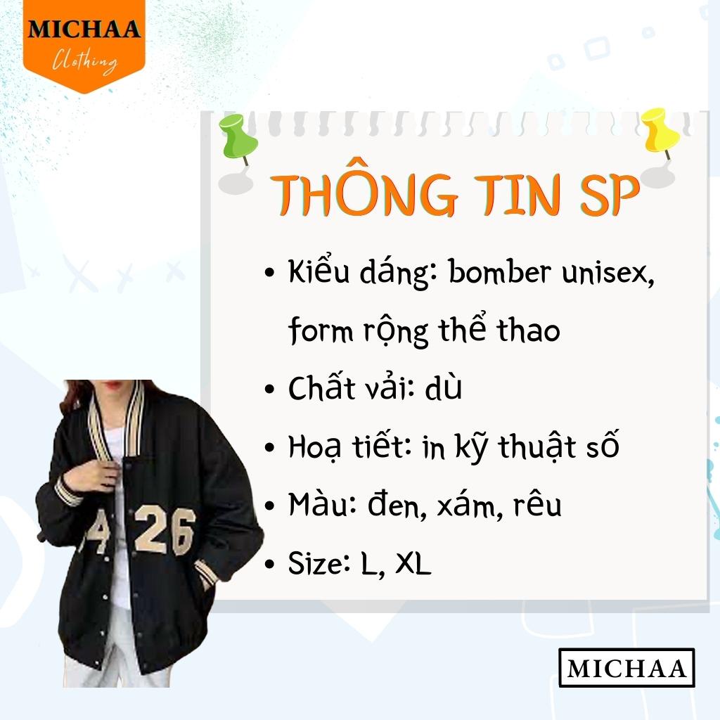 Áo Khoác Bomber Dù 5426 Nam Nữ Ulzzang Unisex 2 Lớp Kiểu Basic Form Rộng - MICHAA